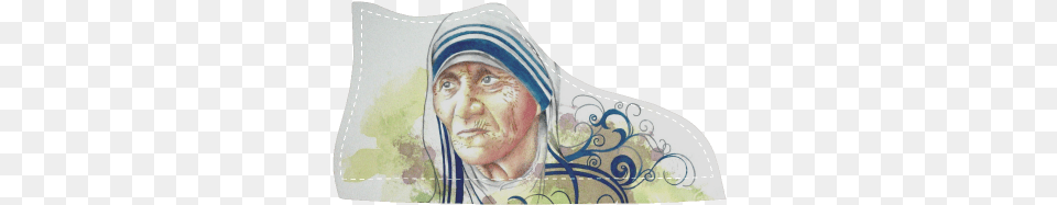 Mother Teresa Women39s High Top Canvas Shoes Comfort, Art, Painting, Clothing, Hat Free Png