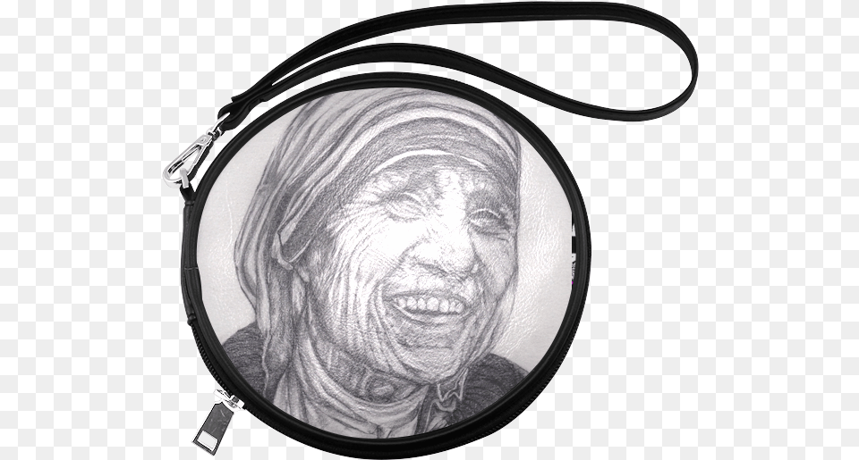 Mother Theresa Drawing Round Makeup Bag Toiletry Bag, Art, Accessories, Person, Face Png