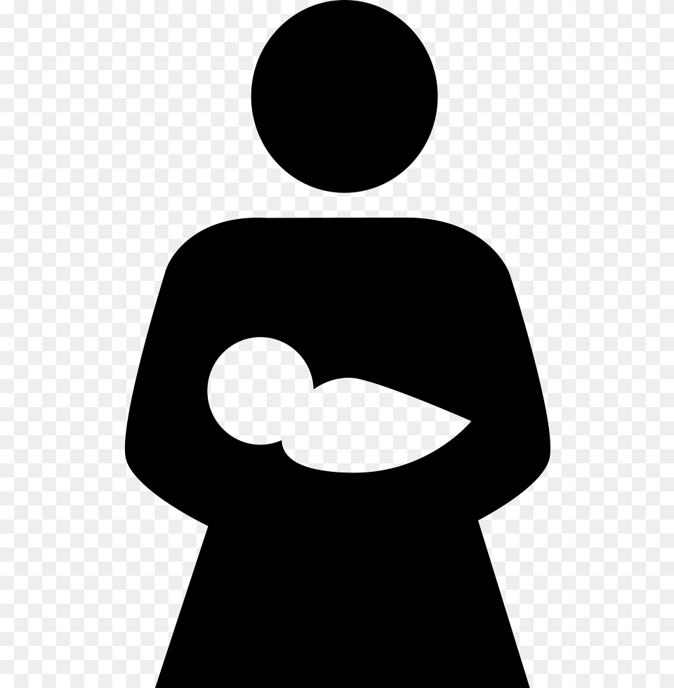 Mother With Baby In Arms Mother With Baby Icon, Silhouette, Stencil, Adult, Female Free Png Download