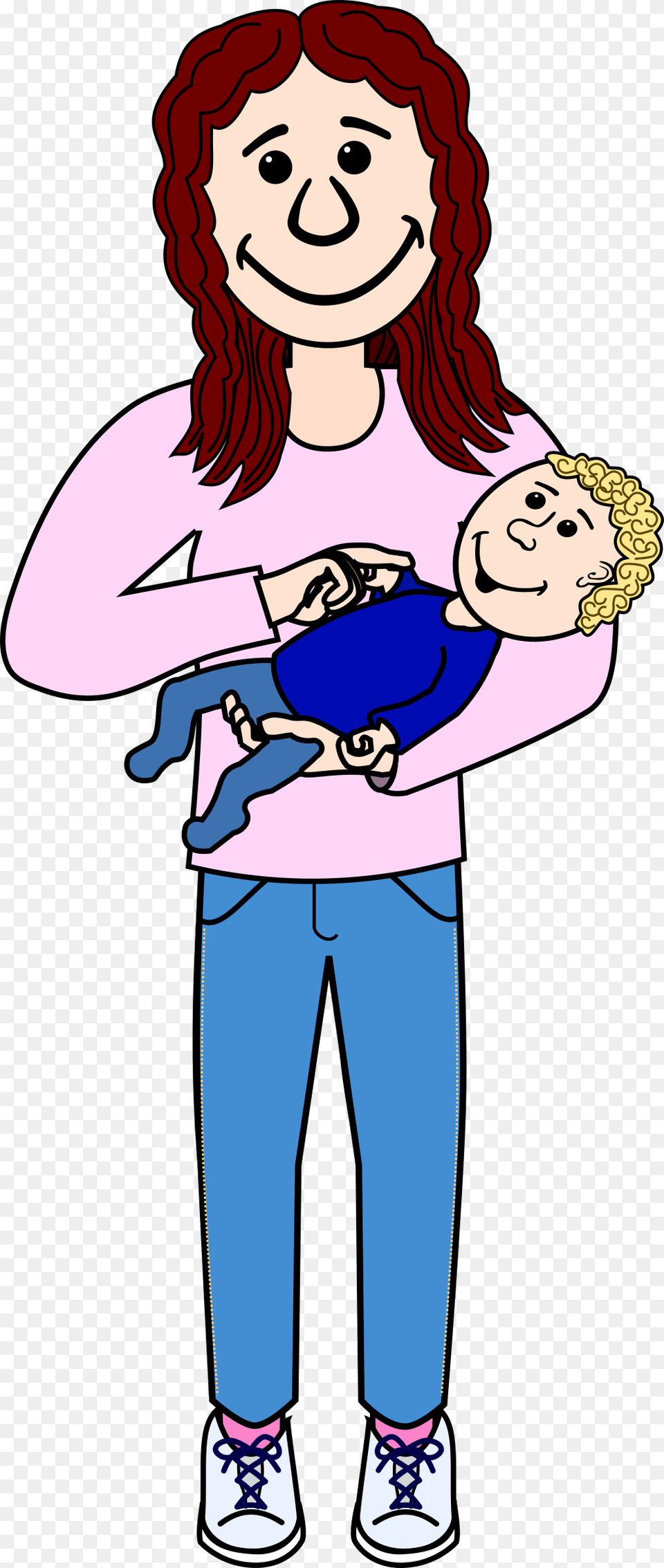 Mother With Child Clip Arts Clipart Baby In Arm, Book, Publication, Comics, Adult Png Image