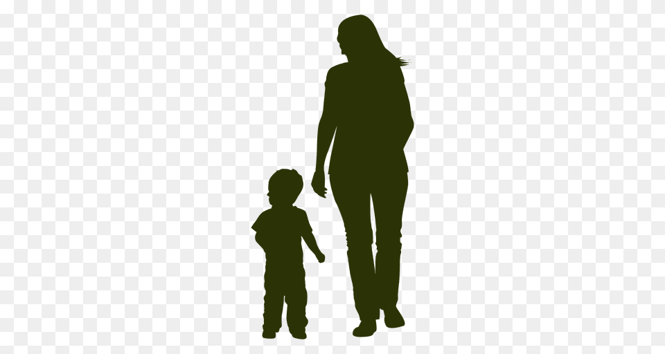 Mother With Child Silhouette, Clothing, Pants, Person, Walking Png Image
