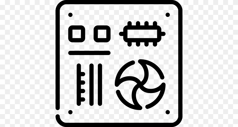 Motherboard Computer Technology Icon With And Vector Format, Gray Png