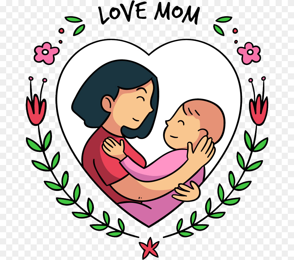Mothers Day People And Psd Mother Day Cartoon, Baby, Person, Face, Head Free Png Download