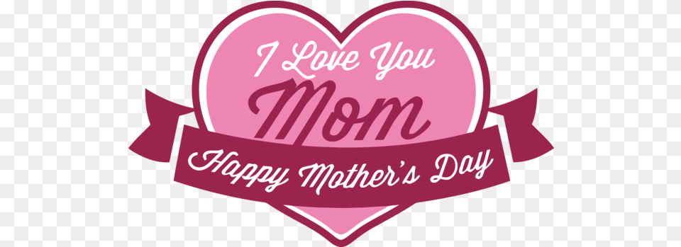 Mothers Day Text Heart Pink For Happy Heart, Baby, Person Free Png Download