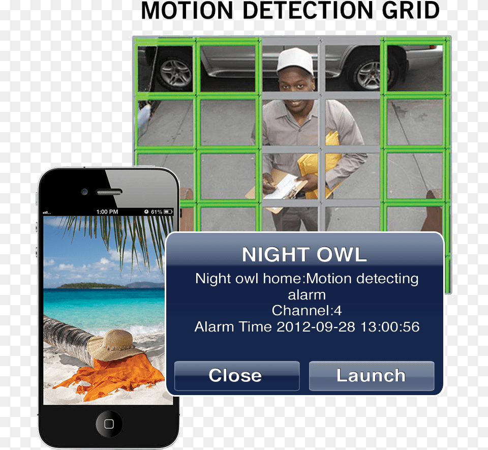 Motion Activated Recording With Push Notifications Night Owl App Notification, Electronics, Phone, Mobile Phone, Hat Free Png Download