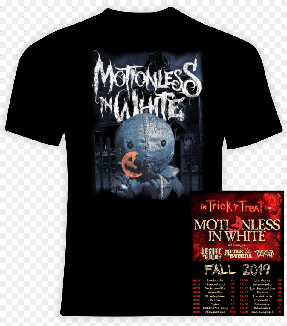 Motionless In White 2019 Trick R Treat Concert Tour Black Crowes T Shirt, Clothing, T-shirt, Advertisement, Poster Free Transparent Png