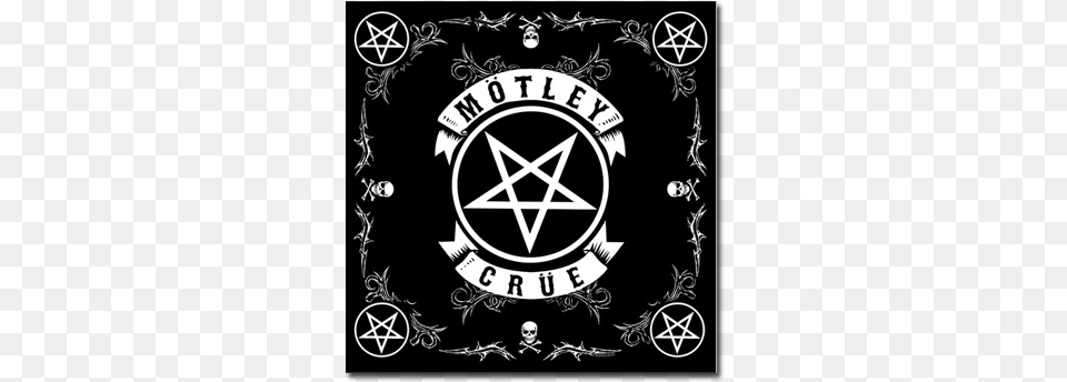 Motley Crue Pentagram Bandana 19 Motley Crue Pentagram Tattoo, Emblem, Symbol, Blackboard Png Image