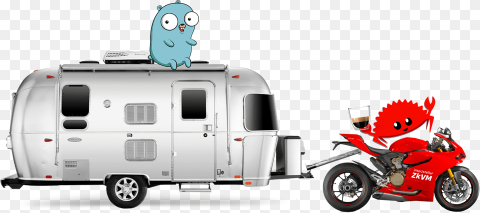 Motocrab With Ristretto And Gopher On Storage Rv, Vehicle, Van, Caravan, Transportation Png Image