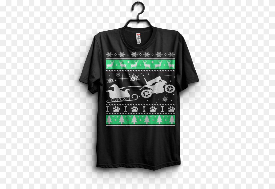 Motocross Cat Santa Sleigh Graphic T Shirt Design Design Christmas T Shirt Ideas, Clothing, T-shirt Png