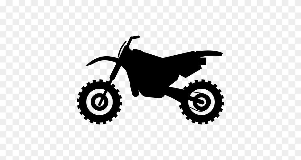 Motocross Motorcycle Silhouette, Gray Free Png
