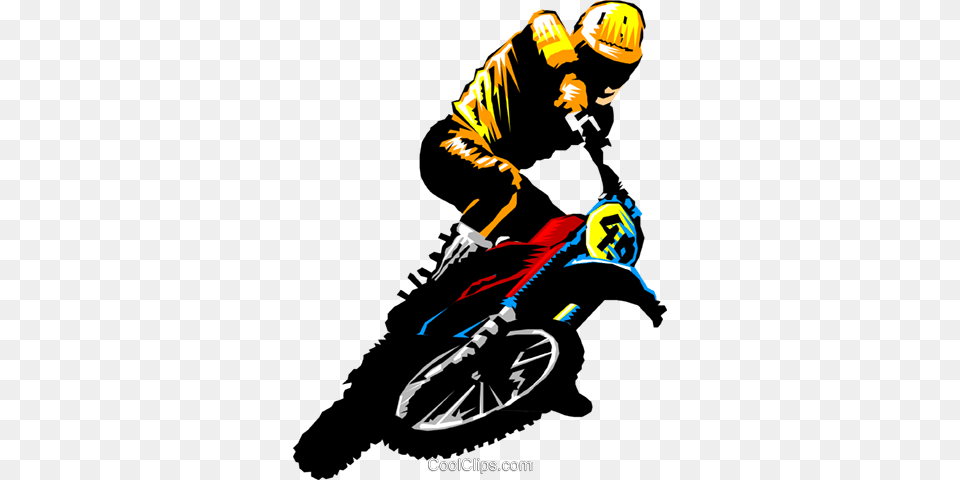 Motocross Rider Royalty Free Vector Clip Art Illustration, Vehicle, Transportation, Motorcycle, Person Png Image
