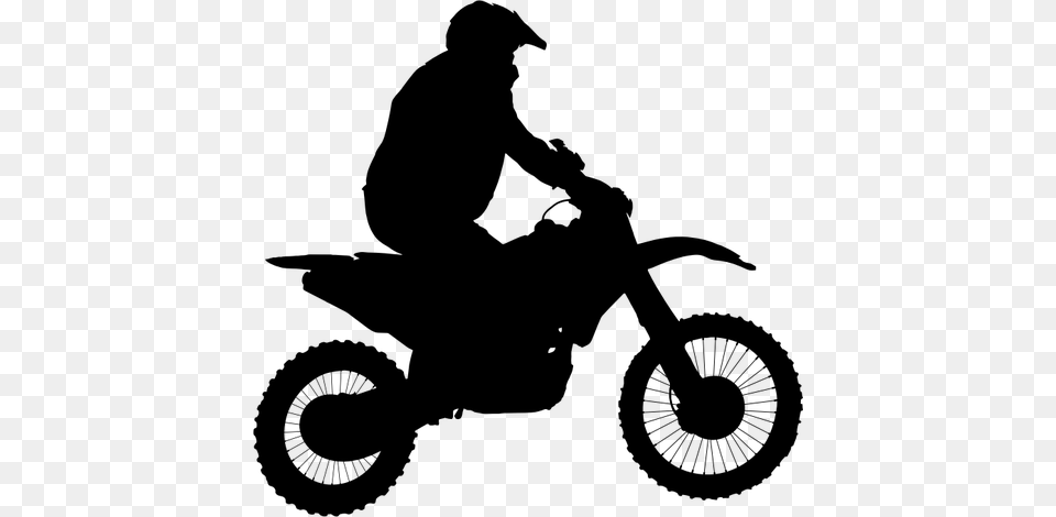 Motocross Silhouette, Gray Png