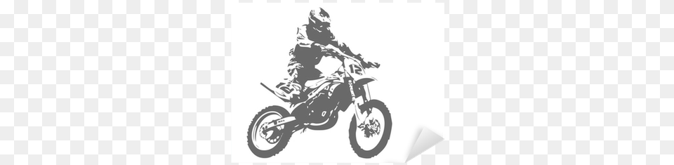Motocross Silhouette Wallmonkeys Motorcross Silhouette Peel And Stick Wall, Motorcycle, Transportation, Vehicle, Helmet Free Png Download