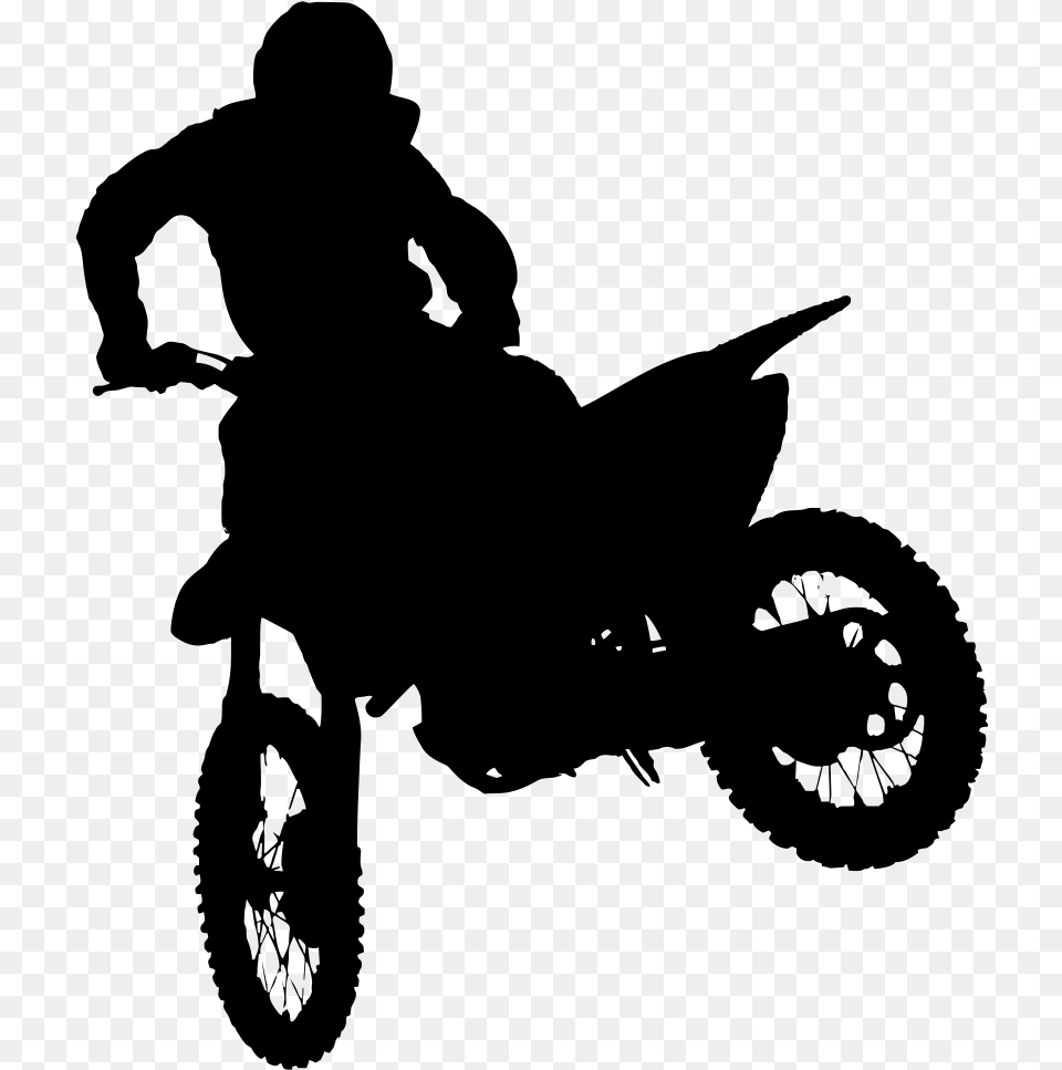 Motocross Stunt Silhouette Silhouette Dirt Bike, Gray Png