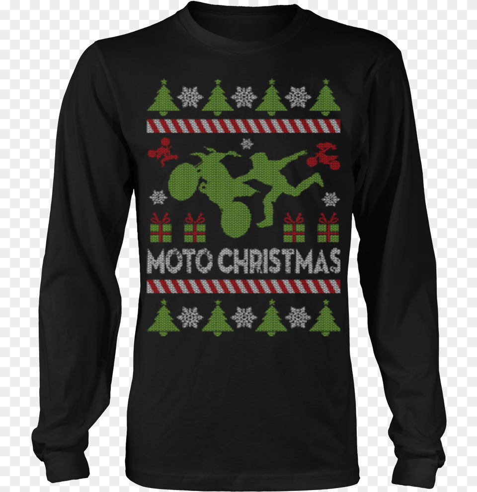 Motocross Ugly Christmas Sweater Shirt, Clothing, Long Sleeve, Sleeve, T-shirt Png