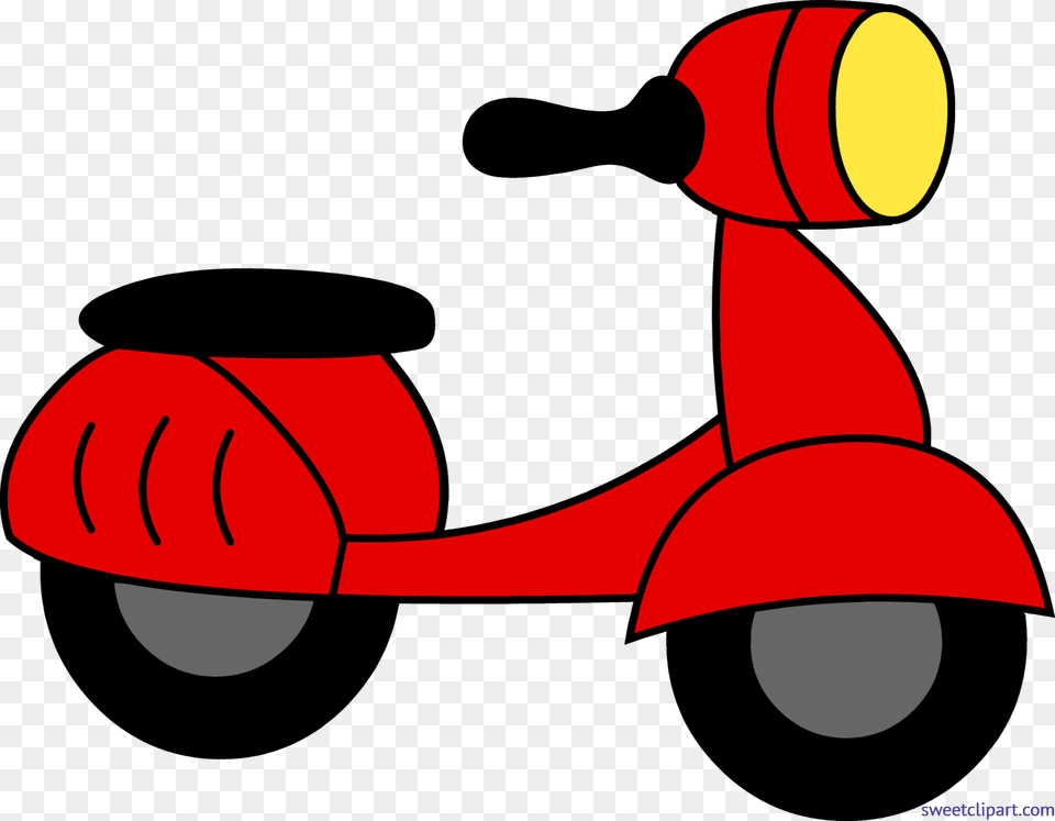 Motor Scooter Red Clip Art, Transportation, Vehicle, Motorcycle Png Image