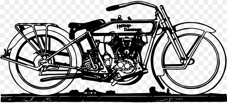 Motorbike Motorcycle Old Retro Ride Transp Old Motorcycle Clipart, Gray Png