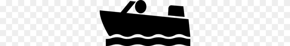 Motorboat Bw Clip Art, Gray Free Png Download
