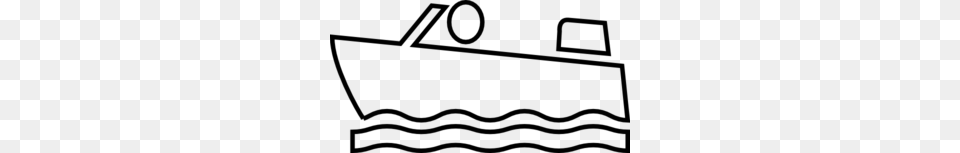 Motorboat Outline Clip Art, Gray Png