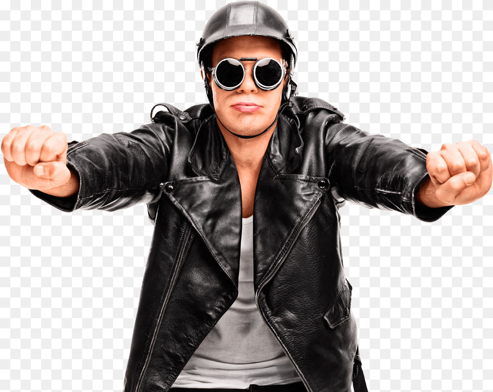 Motorcycle, Accessories, Person, Jacket, Sunglasses Png