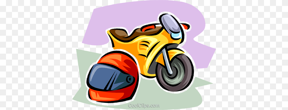 Motorcycle And Helmet Royalty Vector Clip Art Illustration, Vehicle, Transportation, Lawn Mower, Lawn Free Png Download