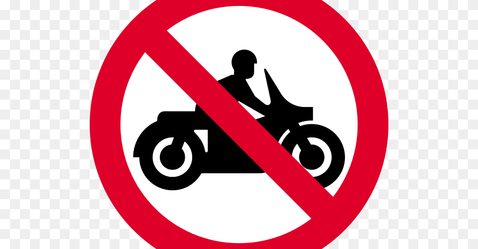 Motorcycle Ban Motorcycle Clipart, Sign, Symbol, Road Sign, Head Png