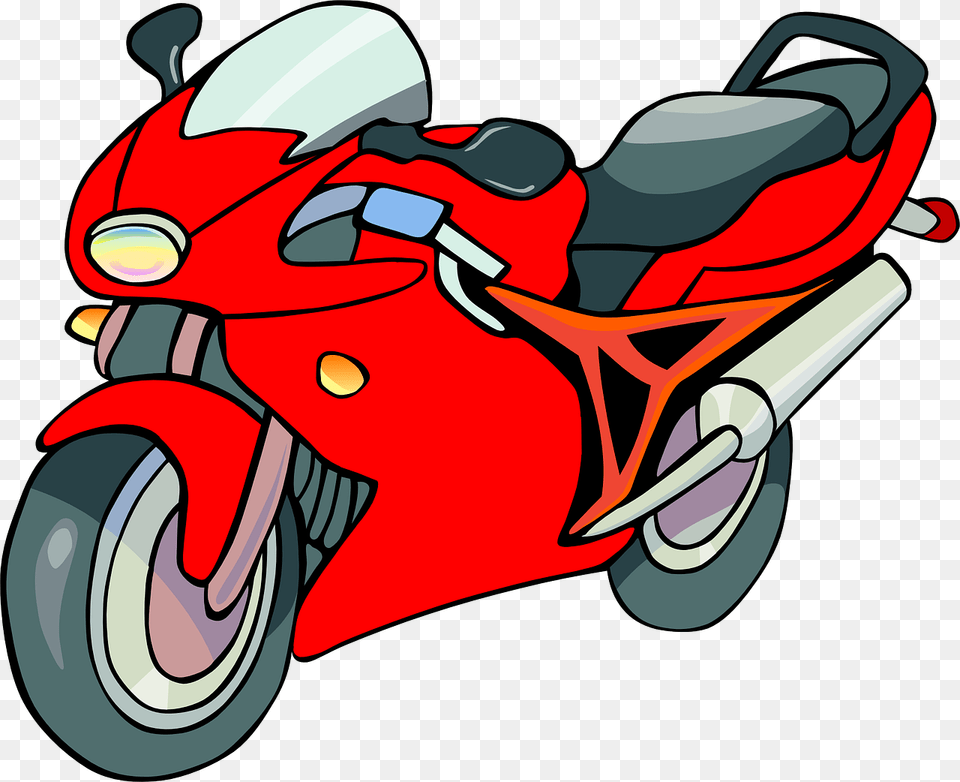Motorcycle Bike Red Motorbike Motor Power Engine Clipart Of Motorcycle, Transportation, Vehicle Png
