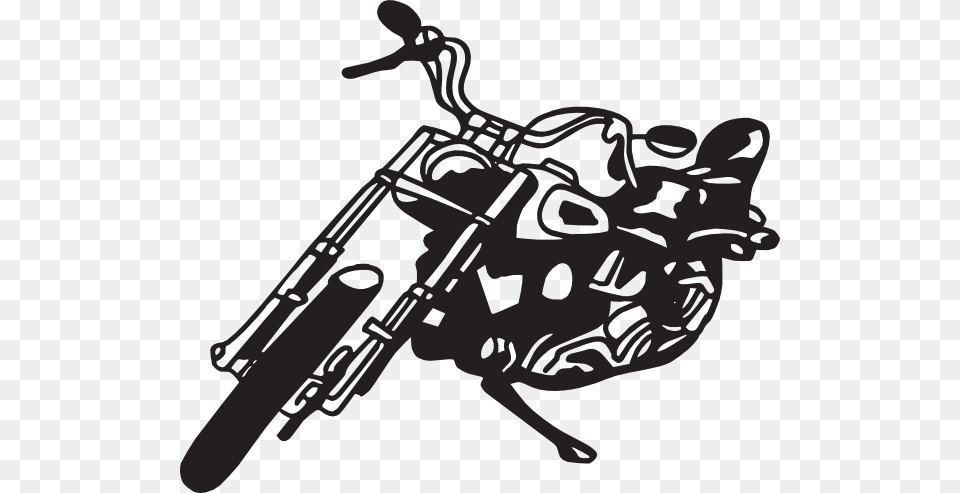 Motorcycle Black And White Motorcycles Harley Davidson Motos Vector, Stencil, Transportation, Vehicle, Art Free Png Download