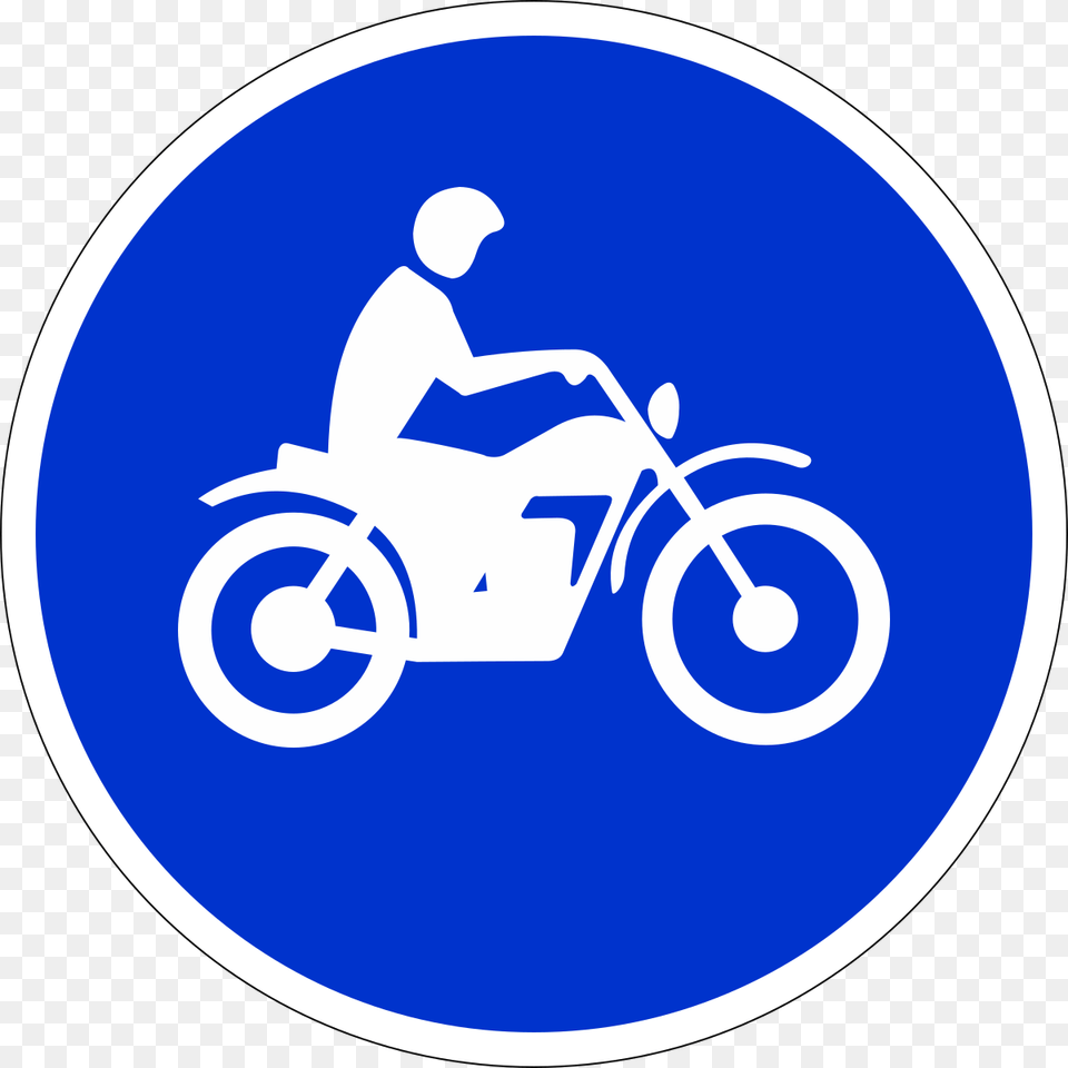 Motorcycle Blue Sign, Transportation, Vehicle, Disk, Symbol Png Image