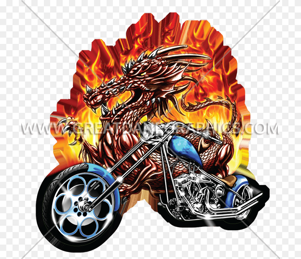 Motorcycle Clipart Easy Dragon On Motorcycle, Alloy Wheel, Vehicle, Transportation, Tire Png Image
