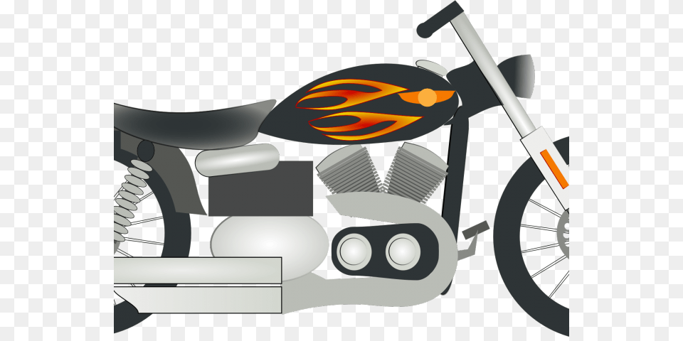 Motorcycle Clipart Icon Motorcycle Animated, Vehicle, Transportation, Lawn Mower, Machine Free Transparent Png