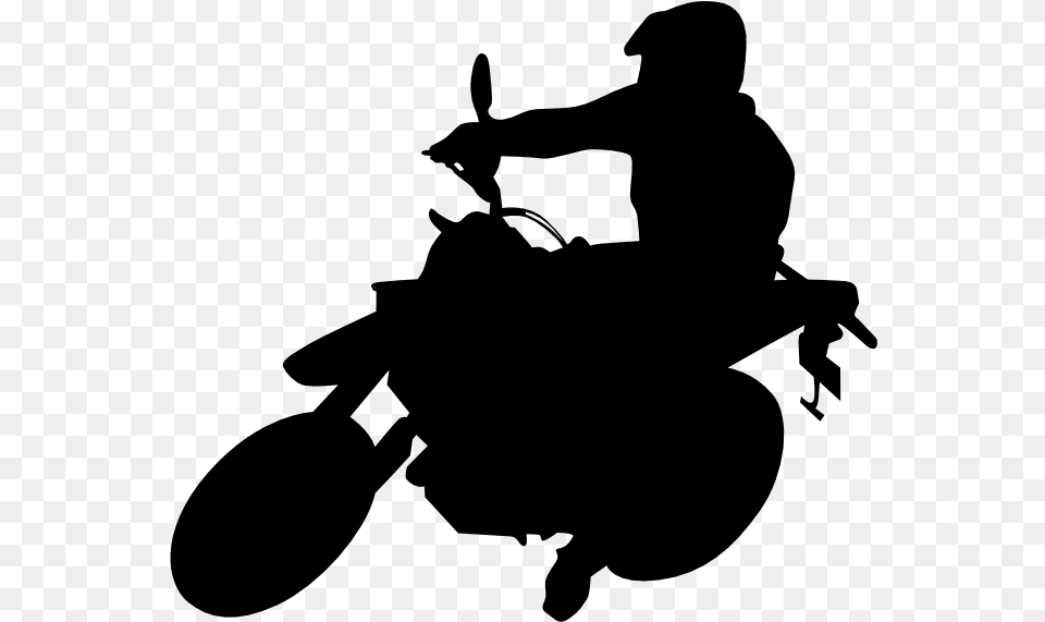 Motorcycle Clipart Motorcycle Driver Motorcycle Rider Silhouette Transparent, Gray Free Png Download