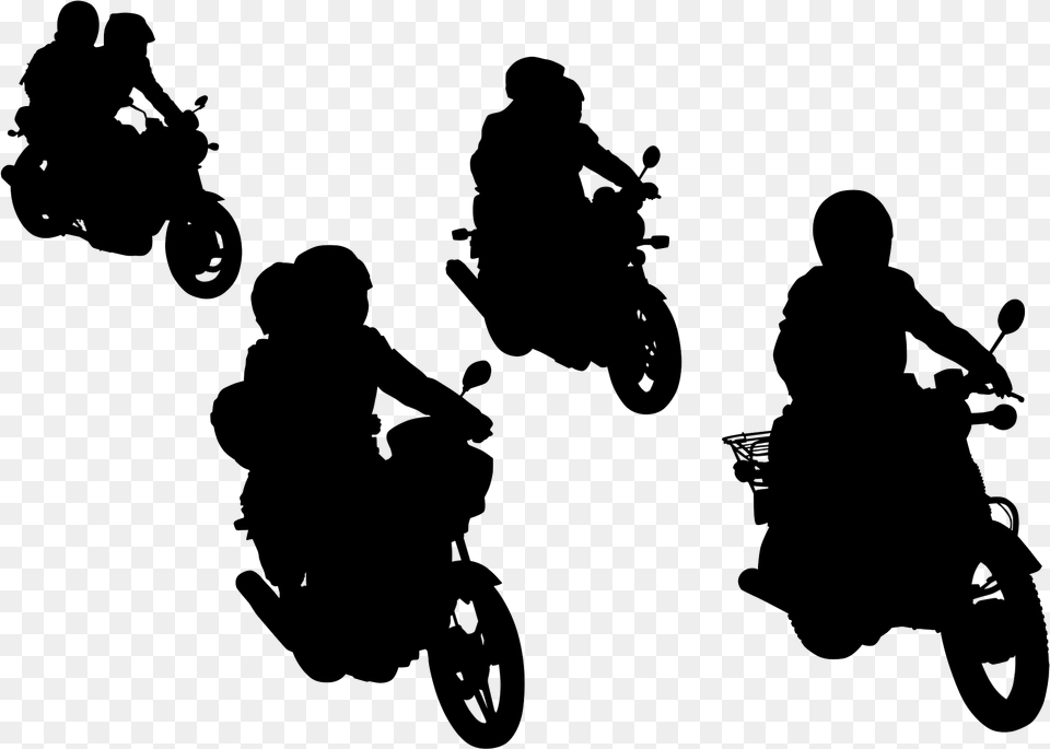 Motorcycle Group Vector, Silhouette, Scooter, Transportation, Vehicle Png Image