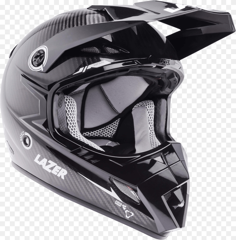 Motorcycle Helmet Lazer Mx8 Pure Carbon Black Carbon White, Crash Helmet, Clothing, Hardhat Free Transparent Png