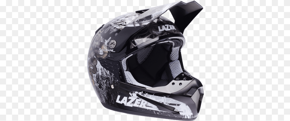 Motorcycle Helmet Lazer Smx Thin Drum Black Grey White Lazer Motor Helmet Black Background, Crash Helmet, Clothing, Hardhat Png Image