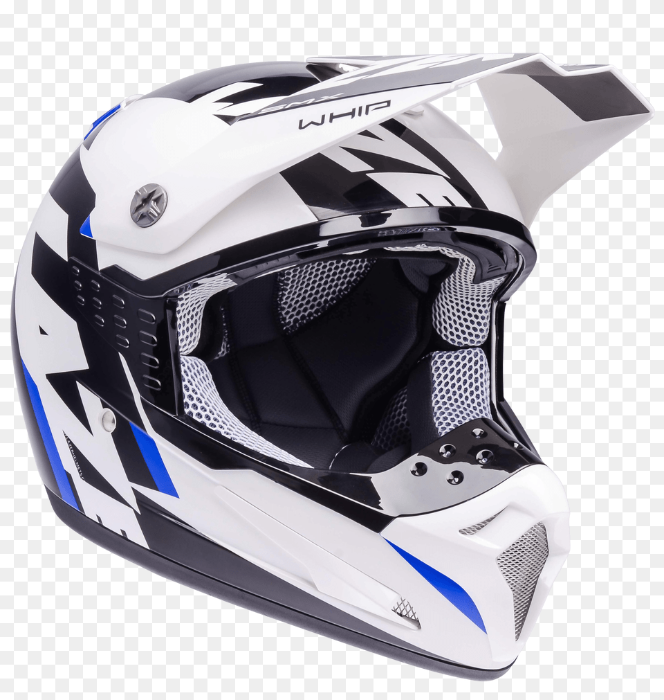 Motorcycle Helmet Lazer Smx Whip White Black Blue, Crash Helmet, Clothing, Hardhat Free Transparent Png