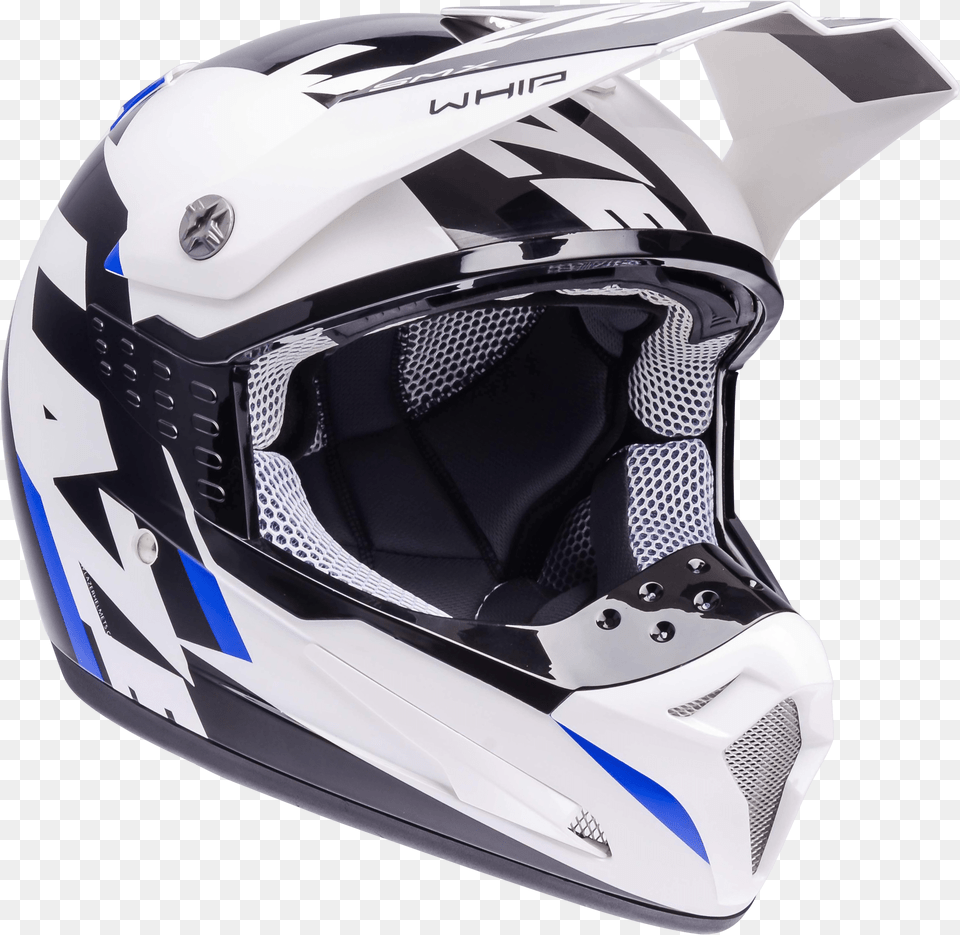 Motorcycle Helmet Lazer Smx Whip White Black Blue Motor Helmet Background, Crash Helmet, Clothing, Hardhat Png