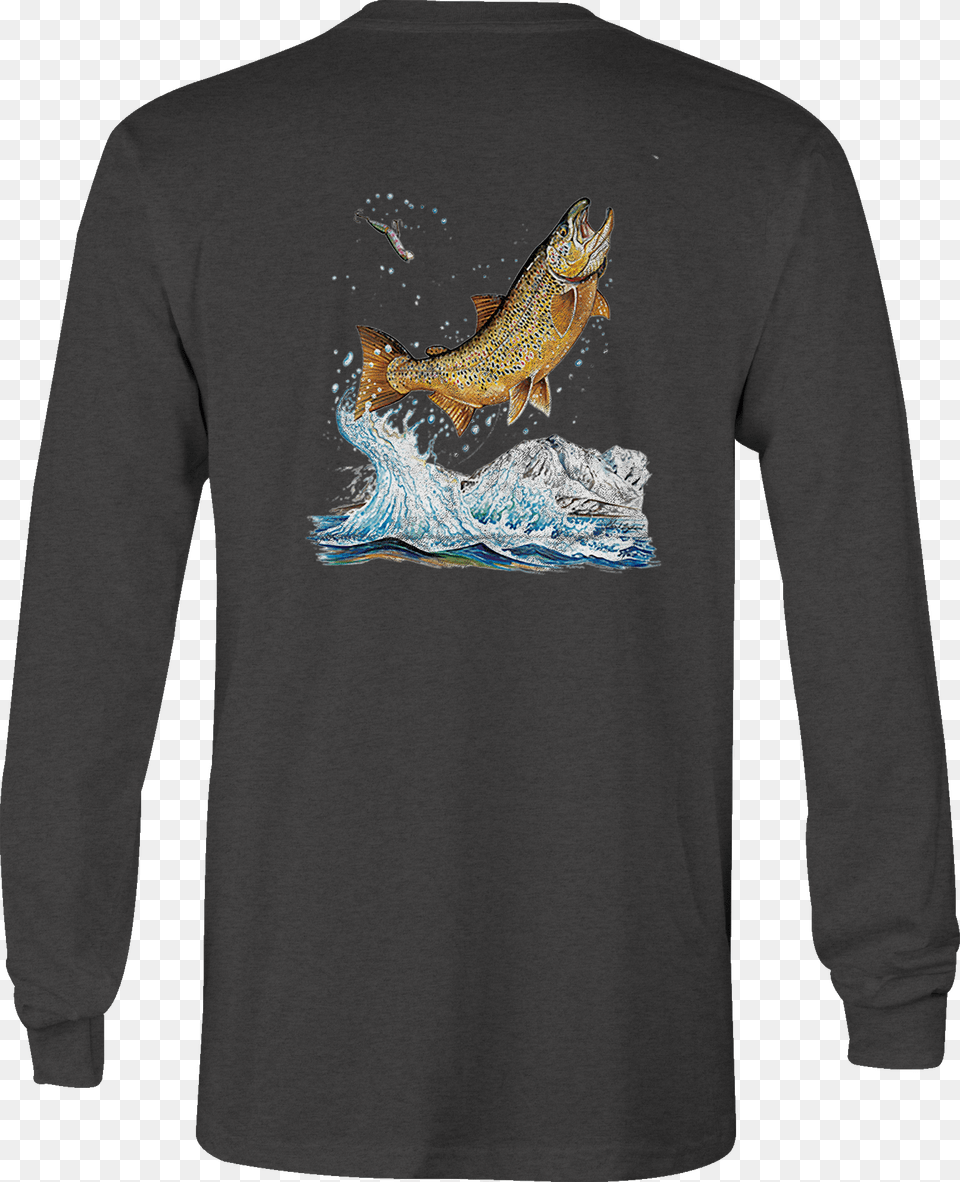 Motorcycle Long Sleeve Tshirt Walleye Jumping Fish Shirt, T-shirt, Long Sleeve, Clothing, Coat Png Image