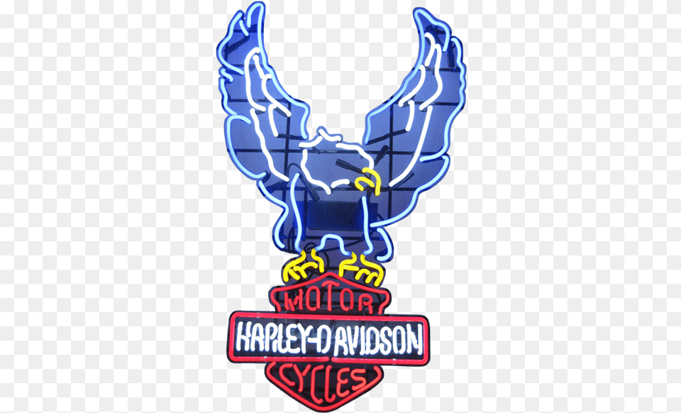 Motorcycle Neon Signs Harley Davidson Neon Sign 354x581 Harley Dawidson Logo Neon, Light, Emblem, Symbol Free Png Download