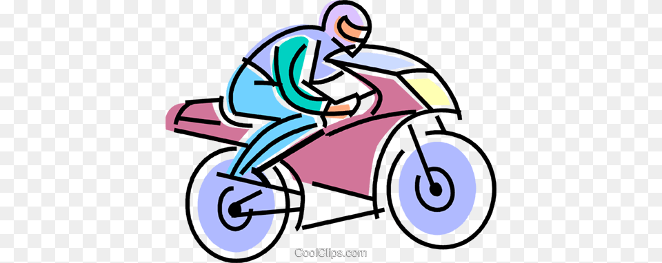 Motorcycle Racer Royalty Vector Clip Art Illustration, Transportation, Vehicle, Device, Grass Free Transparent Png