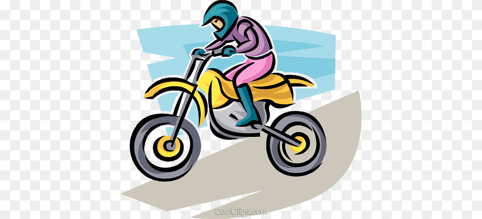 Motorcycle Rider Royalty Vector Clip Art Illustration, Vehicle, Transportation, Person, Lawn Free Transparent Png