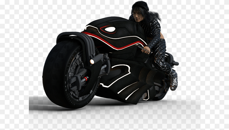 Motorcycle Road Vehicle Futuristic Spotlight Motorcycle, Clothing, Glove, Adult, Person Png Image