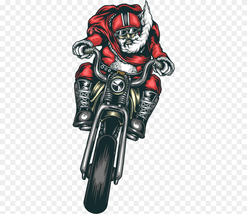 Motorcycle Santa Clip Art, Transportation, Vehicle, Adult, Female Free Transparent Png
