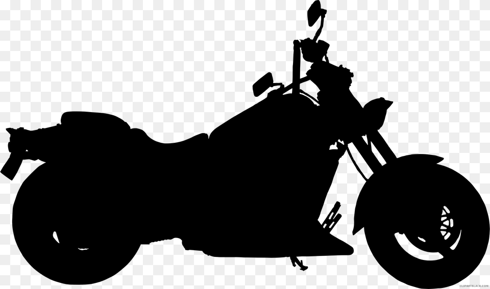 Motorcycle Scooter Harley Davidson Car Clip Art Motorcycle Silhouette, Gray Free Transparent Png