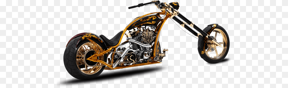 Motorcycles Trump Custom Chopper Orange Orange County Choppers Motorcycles, Spoke, Vehicle, Transportation, Machine Free Png