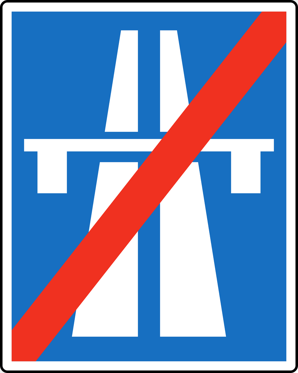 Motorway Ends Sign In Austria Clipart, Symbol Free Transparent Png