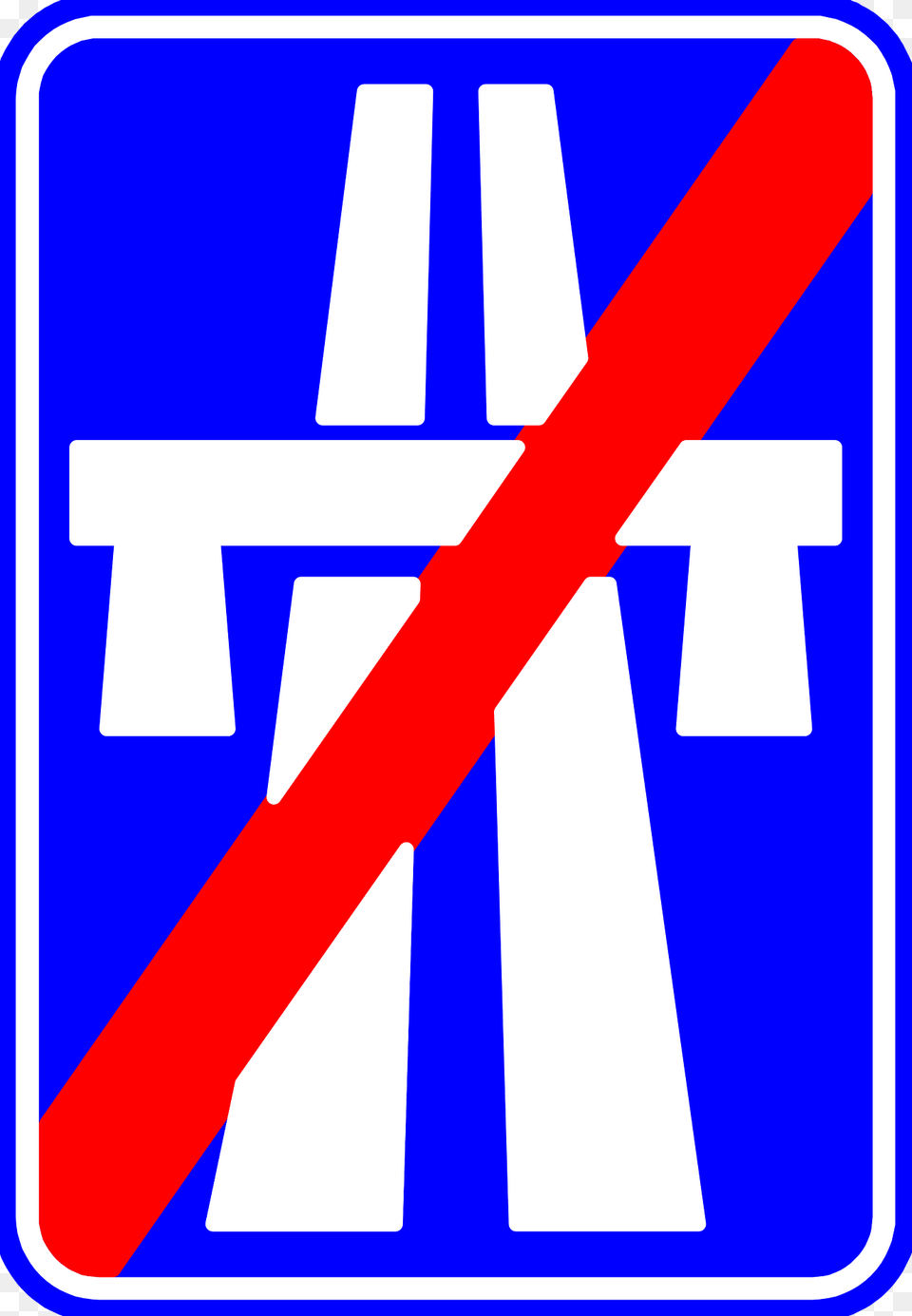 Motorway Ends Sign In Belgium Clipart, Symbol, Road Sign Free Png Download