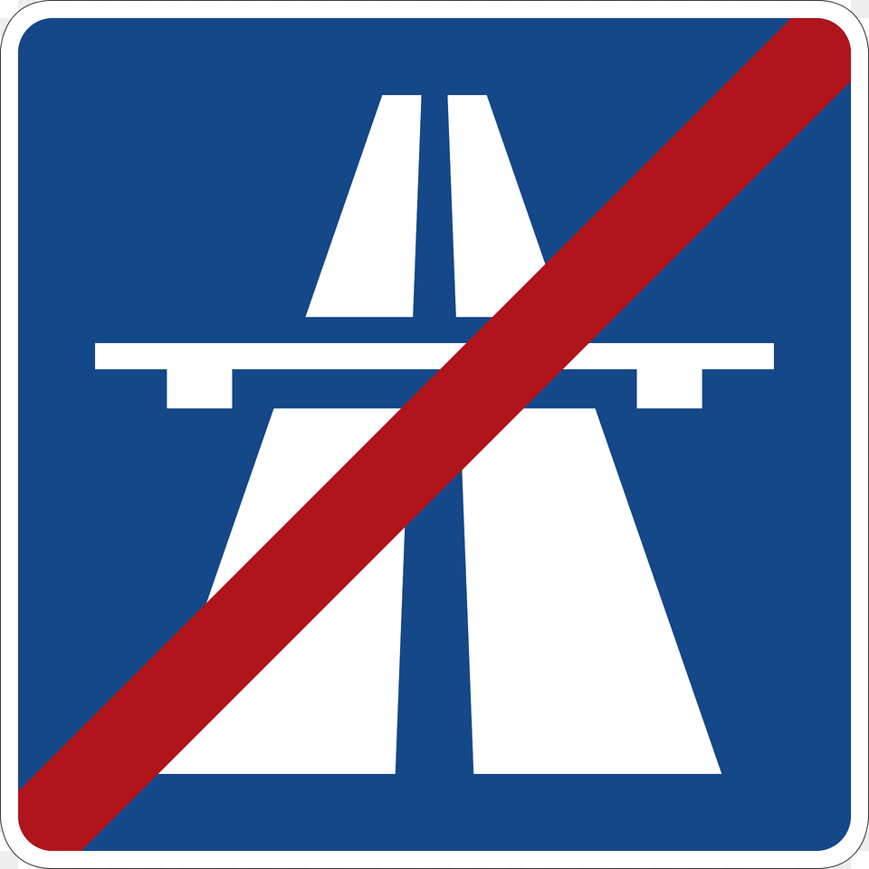 Motorway Ends Sign In Germany Clipart, Symbol, Road Sign Png