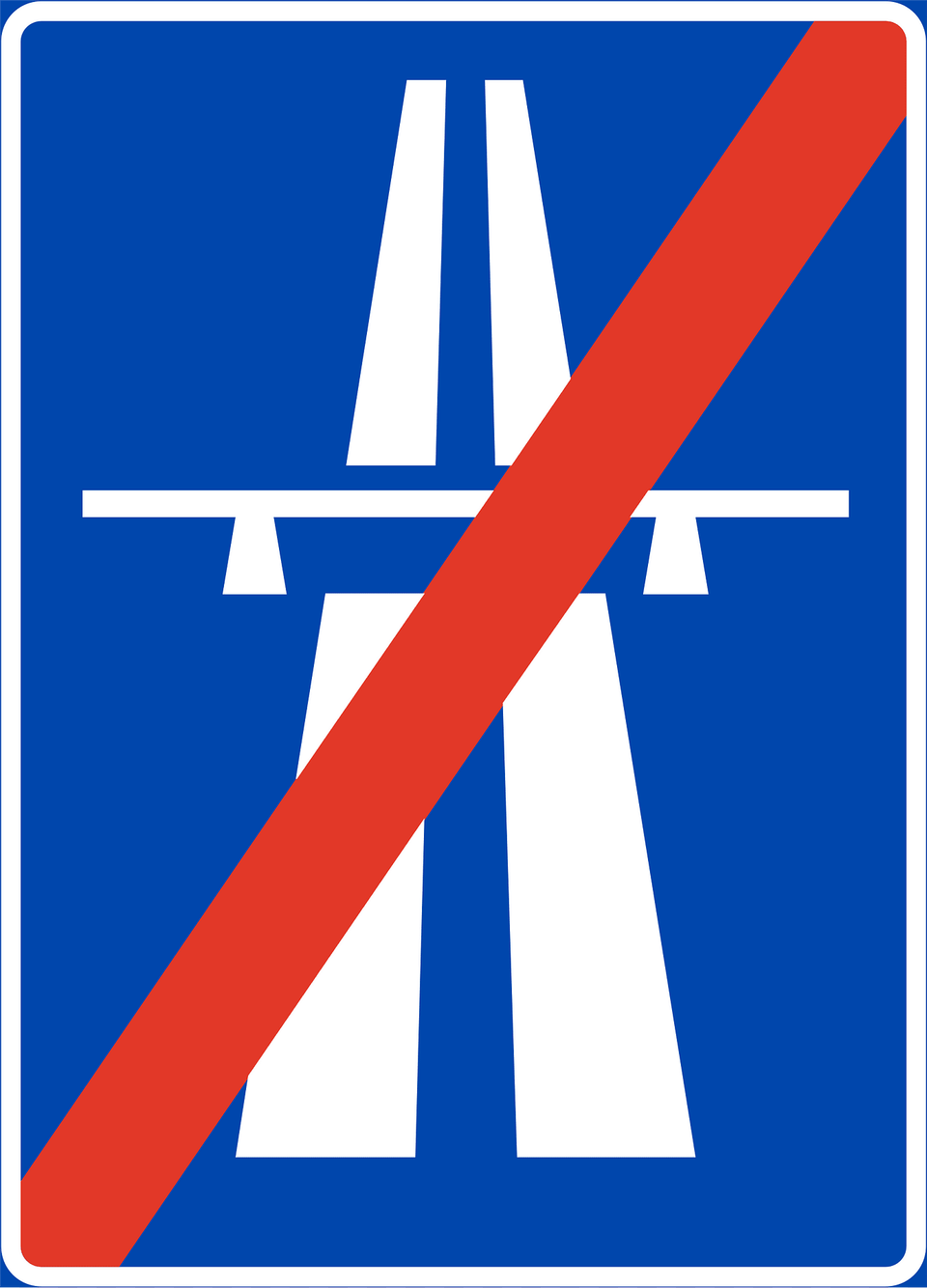 Motorway Ends Sign In Norway Clipart, Symbol, Road Sign Png