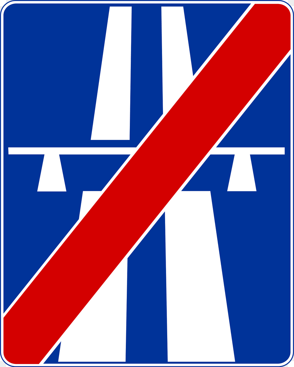 Motorway Ends Sign In Poland Clipart, Symbol, Road Sign Png